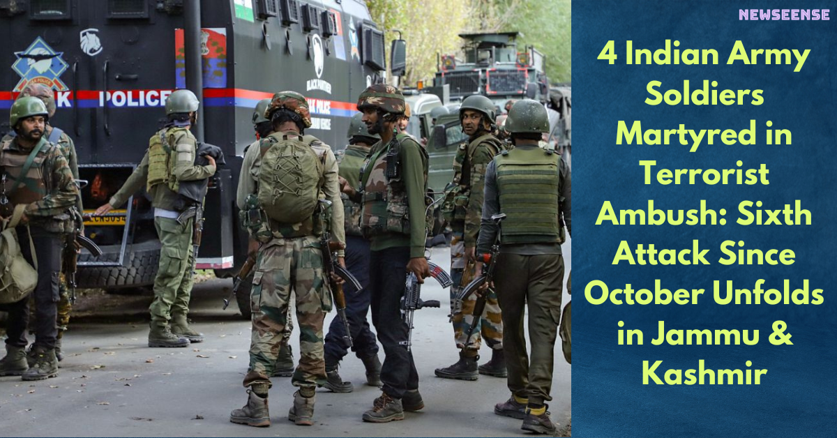 4 Indian Army Soldiers Martyred in Terrorist Ambush: Sixth Attack Since October Unfolds in Jammu & Kashmir