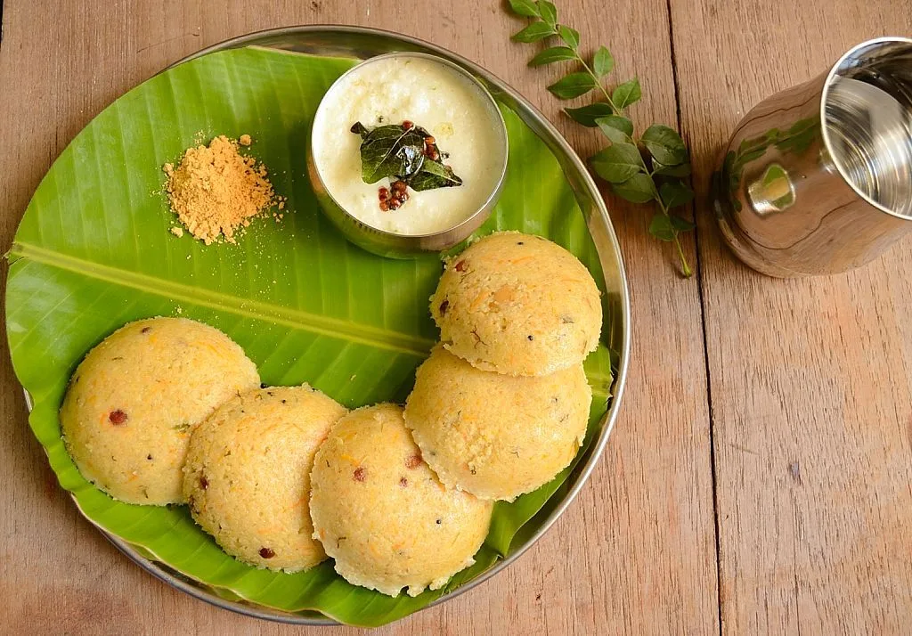 Oats Idli with Sambar