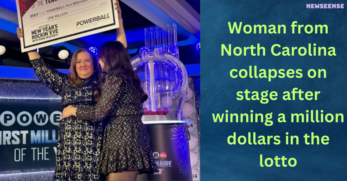 Woman from North Carolina collapses on stage after winning a million dollars in the lotto